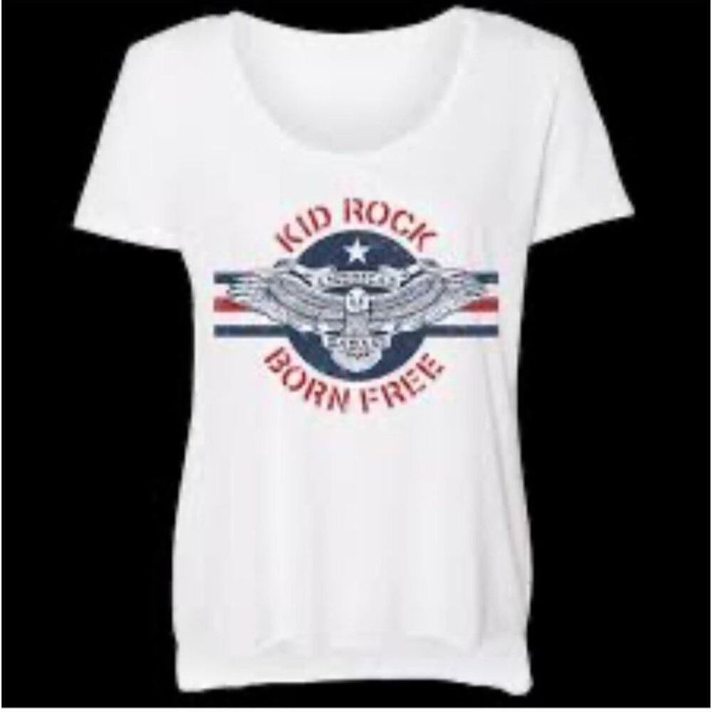KID ROCK Born Free Short Sleeve T-Shirt Women's Large Cotton NEW without Tags Cl